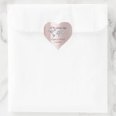 Let The Adventure Begin Wedding  World Rose Gray Heart Sticker (Bag)
