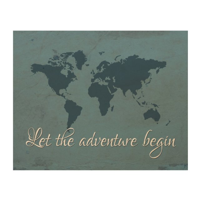 Let the adventure begin wood wall art (Front)
