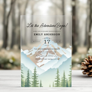 Let The Adventure Begin Woodland Baby Shower Acrylic Invitations