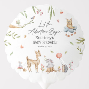 Let the Adventure Begin' Woodland Baby Shower Balloon