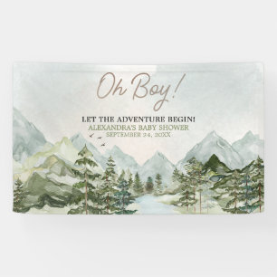 Let the Adventure Begin Woodland Baby Shower Banner