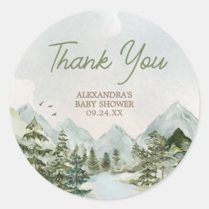 Let the Adventure Begin Woodland Baby Shower Classic Round Sticker