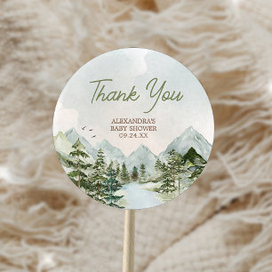 Let the Adventure Begin Woodland Baby Shower Classic Round Sticker