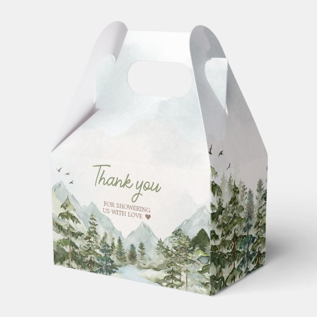 Let the Adventure Begin Woodland Baby Shower Favor Boxes (Front Side)
