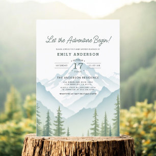Let The Adventure Begin Woodland Baby Shower Invitation