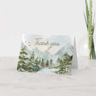 Let the Adventure Begin Woodland Baby Shower Letterpress Thank You Card