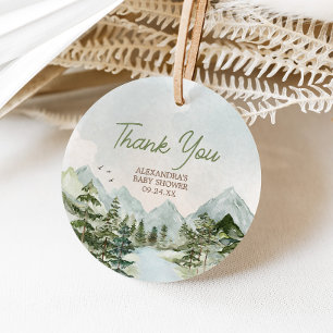 Let the Adventure Begin Woodland Baby Shower Round Favor Tags