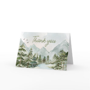 Let the Adventure Begin Woodland Baby Shower Thank You Card