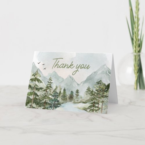 Let the Adventure Begin Woodland Baby Shower Thank You Card