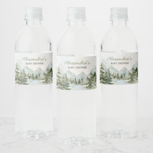 Let the Adventure Begin Woodland Baby Shower Water Bottle Label