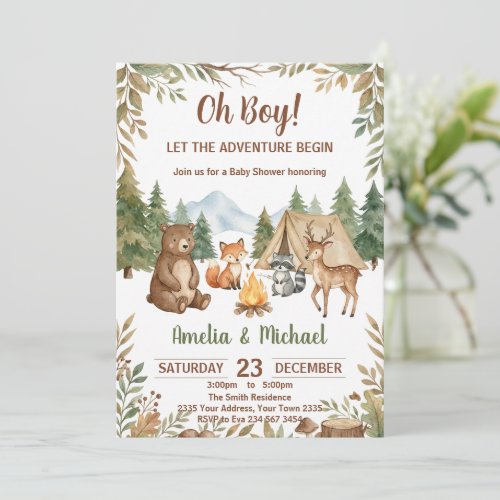 Let the Adventure Begin Woodland Boy Baby Shower