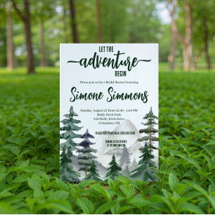 Let the Adventure Begin! Woodland Bridal Shower Invitation