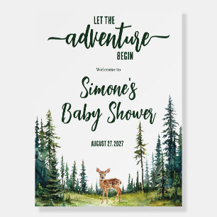Let the Adventure Begin! Woodland Fawn Baby Shower Foam Board