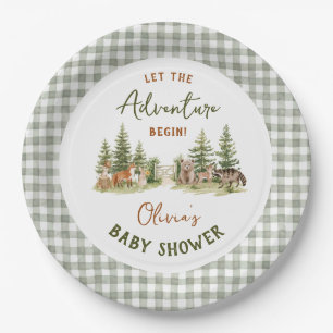 Let the Adventure BeginWoodland Animal Baby Shower Paper Plates