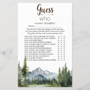 Let the Adventure 'Guess Who' Baby Shower Game Flyer
