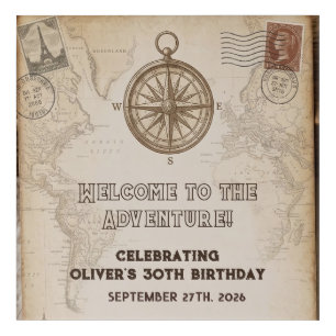 Let the Adventure  Vintage Travel Welcome Sign Acrylic Print