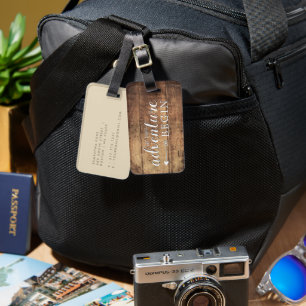 Let The Adventure Wood Print Luggage Luggage Tag