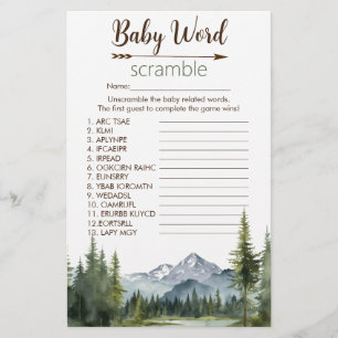 Let the Adventure Word Scramble Game Baby Shower