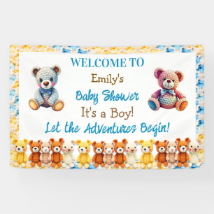 Let the Adventures Begin Boy's Baby Shower Banner