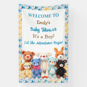 Let the Adventures Begin Boy's Baby Shower Banner