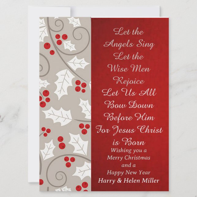 Let the Angels Sing Flat Holiday Christmas Card (Front)