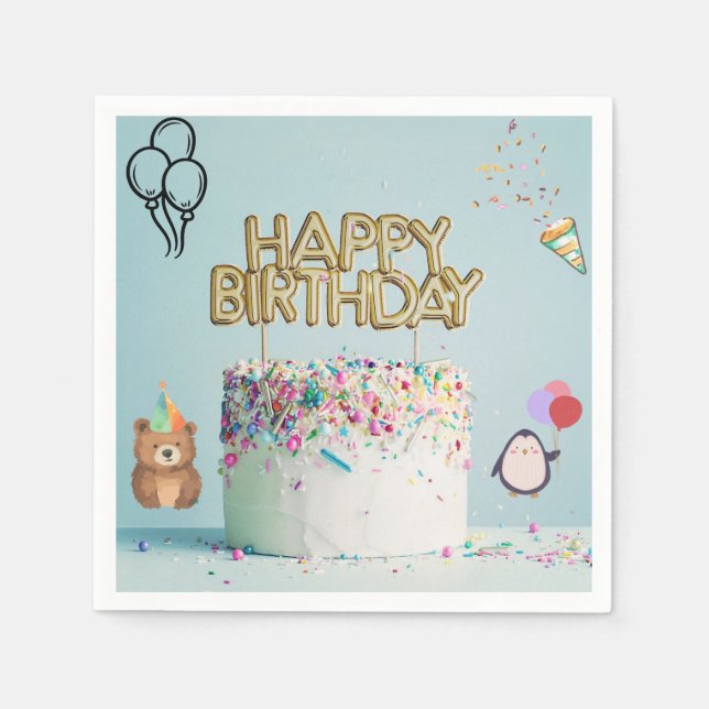 Let the birthday party get going with our napkins (Front)