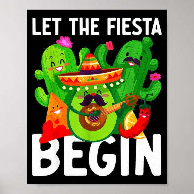 Let the fiesta begin funny cinco de mayo mexican L Poster (Front)