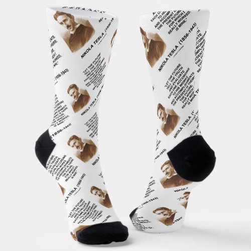 Let The Future Tell The Truth Nikola Tesla Quote Socks