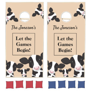 Let the Games Begin Name Black White Cows Cornhole