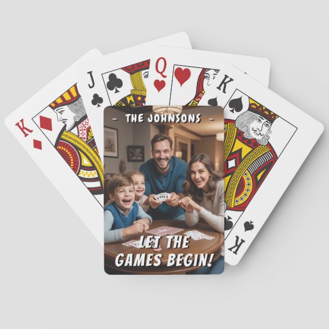 Let the Games Begin! Personal Custom Family Photo Poker Cards (Back)
