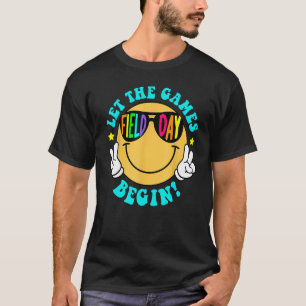 Let The Games Field Day Begin Smile Face Groovy Te T-Shirt
