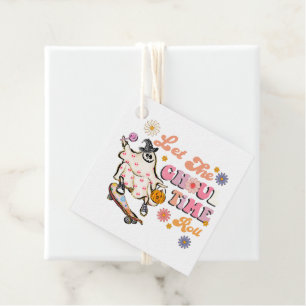 Let the Ghoul Time Roll Retro Halloween Favor Tags