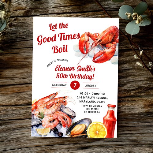 Let The Good Times Boil Seafood Adult Birthday