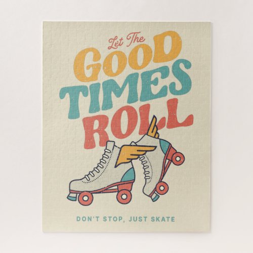 LET THE GOOD TIMES ROLL 80s RETRO ROLLER SKATE Jigsaw Puzzle