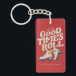 LET THE GOOD TIMES ROLL 80s RETRO ROLLER SKATE Keychain<br><div class="desc">Vintage & fun Roller skate design - Let The Old Time Roll for anyone who loves their Roller Skates. This design is also available on different products including stickers,  mugs,  t-shirts,  phone cases,  and more! To buy this design,  choose your favorite product,  click add and checkout!</div>
