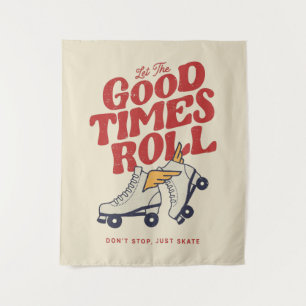 LET THE GOOD TIMES ROLL 80s RETRO ROLLER SKATE Tapestry