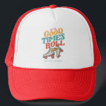 LET THE GOOD TIMES ROLL 80s RETRO ROLLER SKATE Trucker Hat<br><div class="desc">Vintage & fun Roller skate design - Let The Old Time Roll for anyone who loves their Roller Skates. This design is also available on different products including stickers,  mugs,  t-shirts,  phone cases,  and more! To buy this design,  choose your favorite product,  click add and checkout!</div>