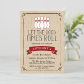Let The Good Times Roll | Bowling Birthday Invitation (Standing Front)