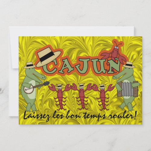 Let the Good Times Roll Cajun Style Mardi Gras Invitation