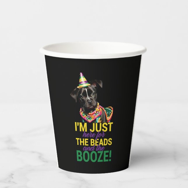 Let The Good Times Roll - Funny Mardi Gras Dogs Paper Cups (Front)