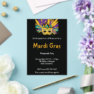 "Let the Good Times Roll: Mardi Gras Celebration" Acrylic Invitations