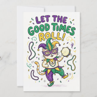 Let the Good Times Roll Mardi Gras Celebration Holiday Card