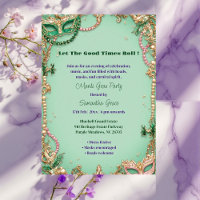 Let The Good Times Roll Mardi Gras Mask Beads Fun 