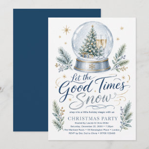 Let the Good Times Snow Christmas Party Invitation