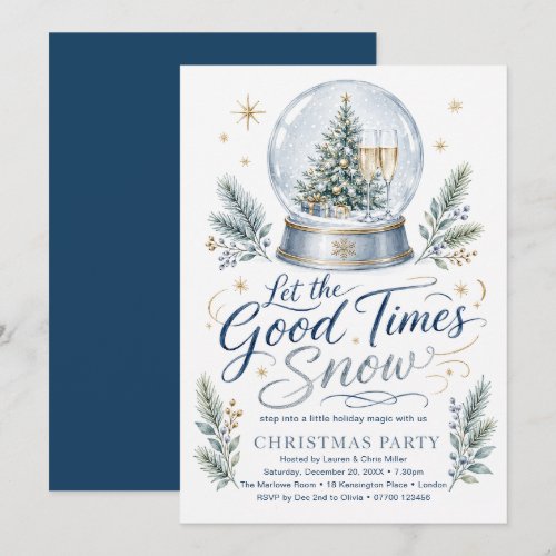 Let the Good Times Snow Christmas Party Invitation