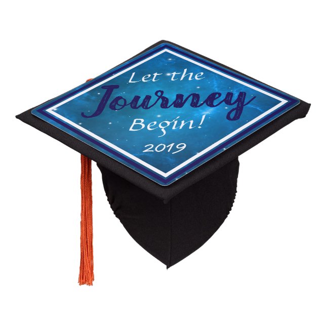 Let The Journey Begin Graduation Cap Topper (Angled)