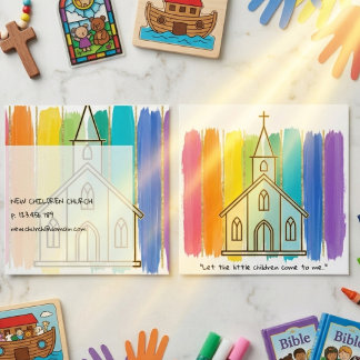Let the little children come to me, kids church square business card