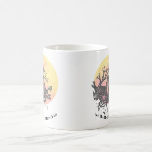 Let The Moon Guide, Wolf on Moon & Hand Lettered Coffee Mug