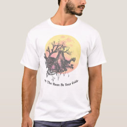 Let The Moon Guide, Wolf on Moon & Hand Lettered T-Shirt