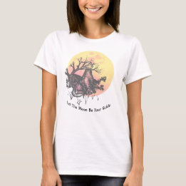 Let The Moon Guide, Wolf on Moon & Hand Lettered T-Shirt